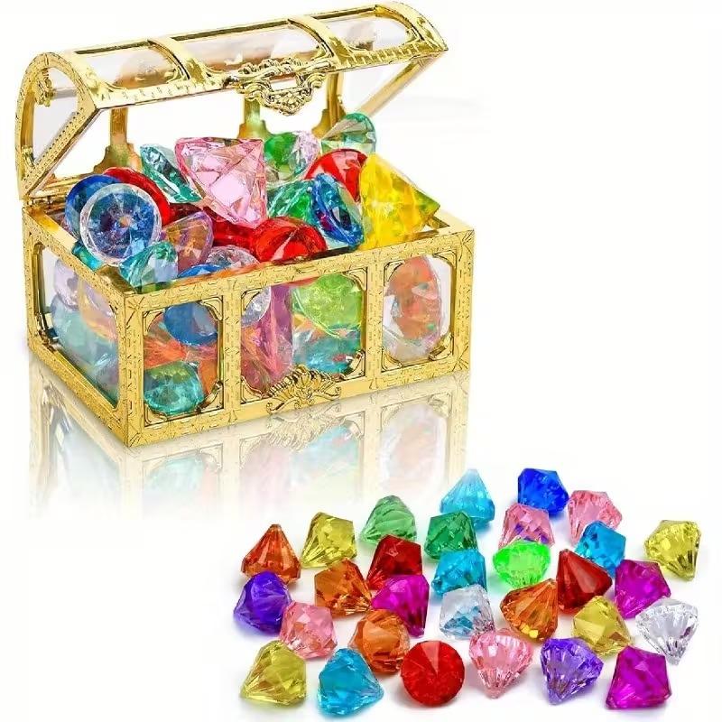 18pcs Vintage Transparent Wedding Gift Boxes with Golden-Tone Lids Plastic Favor Boxes with Secure Locking Latches for Wedding