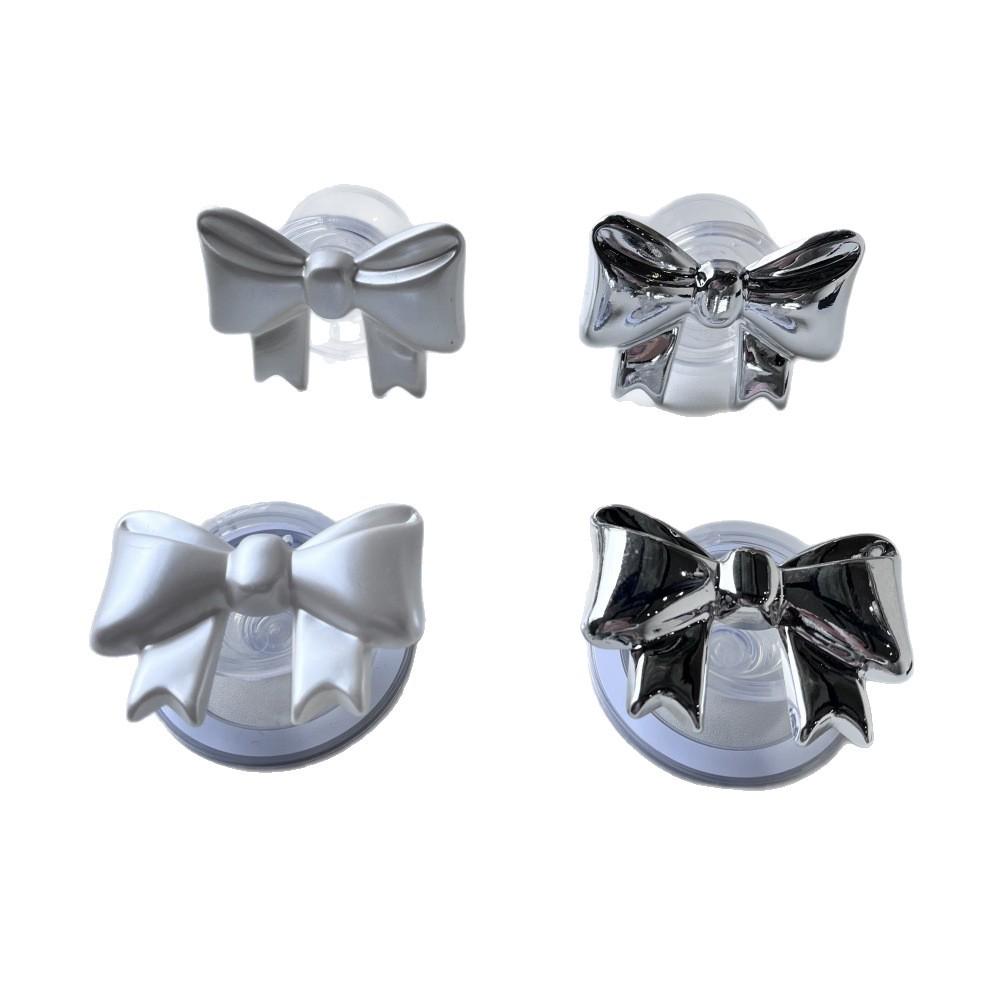 

3D Magnetic Magsafe Phone Holder: Airbag & Finger Ring Stand Transparent Stand - 3D Bow - Pearlescent White