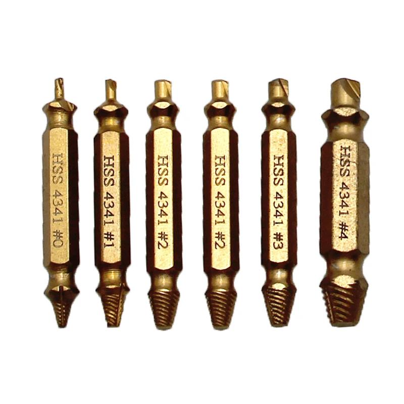 6pc Tool Set Double Headed Screw Extractor Damaged Screw Extractor Tool Set Removing Loose Teeth Broken Wires and Reverse Teeth
