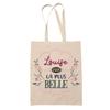 Tote Bag - PLANETEE - Louise the Most Beautiful - Natural Jute - Printed In France - Sturdy Handles