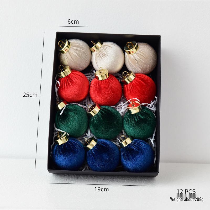 NUCHI Flocking Christmas Tree Decorative Ball Ornament