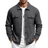Autumn and Winter Heavyweight European and American Men's Loose and Casual Multi Pocket Plus Velvet Lapel Jacket Jacket Jacket