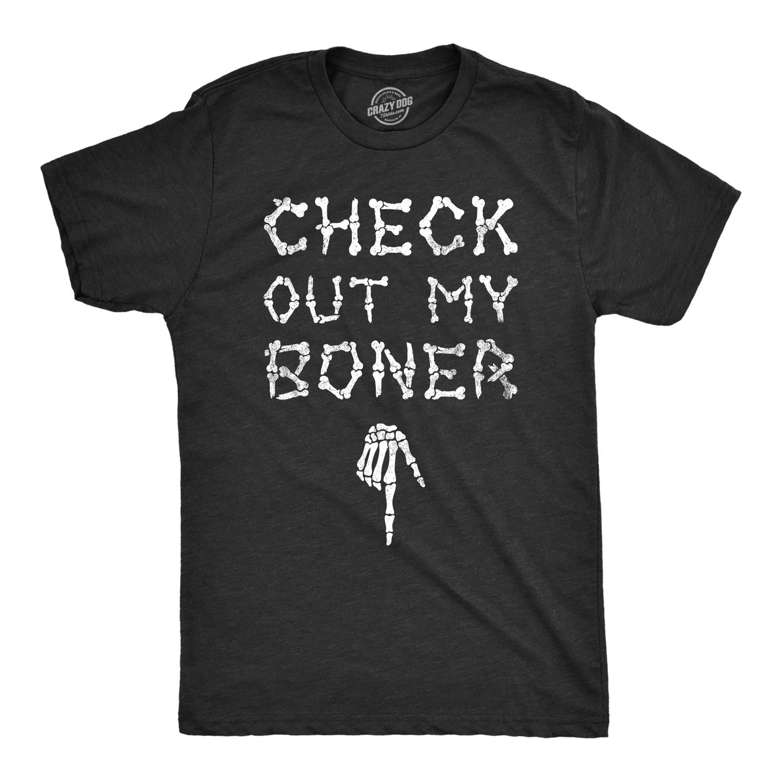 Mens Check Out My T Shirt Funny Halloween Skeleton Bones Adult Joke Tee S