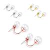 Double Layer Pearl Stainless Steel Stud Earrings - Women's Fashion.