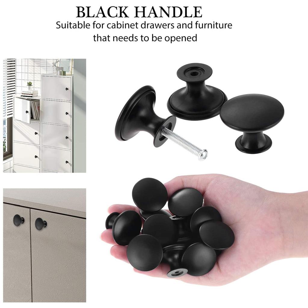 12pcs Black Single Hole Single Grain Small Handle Cabinet Door Handle