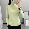 Damen Funktionsshirt mit langen Ärmeln - Schnelltrocknend, Elastisch, Atmungsaktiv, Stehkragen für Laufen und Fitness
