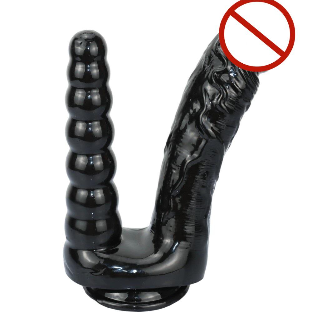 Female Double-Headed Phallus & Anal Plug, Large Vulva Perineum Stimulator for Lesbian Use