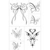 Butterfly Ghost Bow Flower Kitten English Short Sentences Multi-Picture Finger Tattoo Sticker