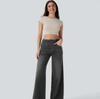 Spring and Summer New High-waisted Loose Stretch Wide-leg Jeans, Slimming and Form-fitting Wide-leg Women's Jeans and Long Pants