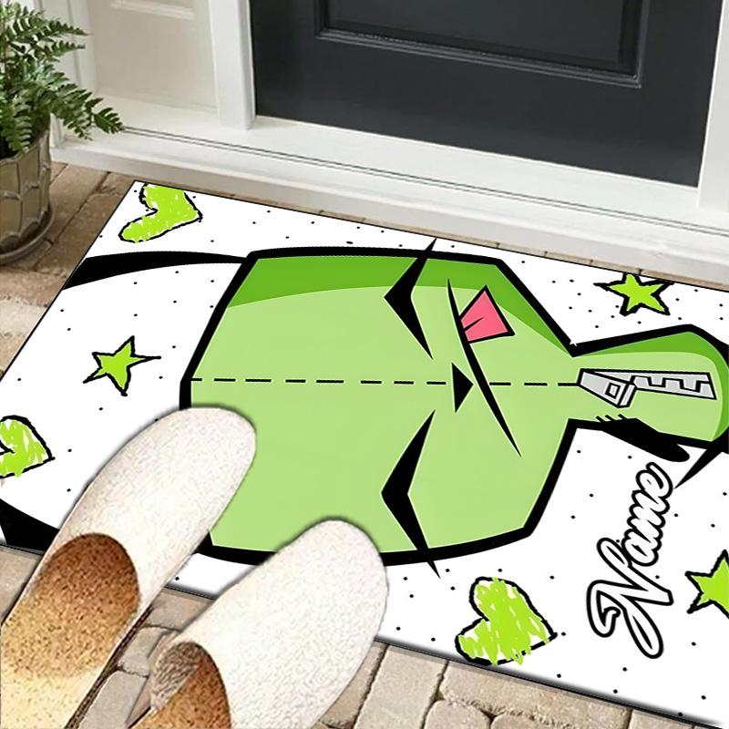 1PC Custom Name Cartoon Alien Carpet Game rug Area Rug Suitable for Kitchens, Homes, Offices, Living Rooms,Home Decor,Birthday Gift