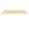 VidaXL Retractable Awning Yellow and White 4.5x3 M Fabric and Aluminum 3154584