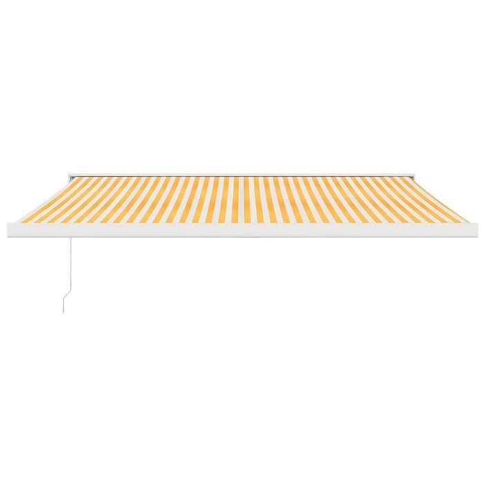 VidaXL Retractable Awning Yellow and White 4.5x3 M Fabric and Aluminum 3154584