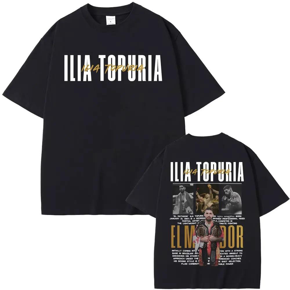 Илия Топурия El Matador Чемпион UFC Двусторонняя Оверсайз Футболка ММА Бои Ретро Графика Уличная Мода Унисекс Повседневная Черная Футболка 4XL