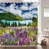 Scenery 3D Bathroom Curtains Natural Landscape Printed Shower Curtains With Hooks Home Decoration Waterproof Fabric Bath Screen