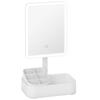 Makeup Mirror with Lights, Rechargeable Vanity Mirror w/ Touch Screen, 2 Lighting Modes and 180 degrees Rotation, White