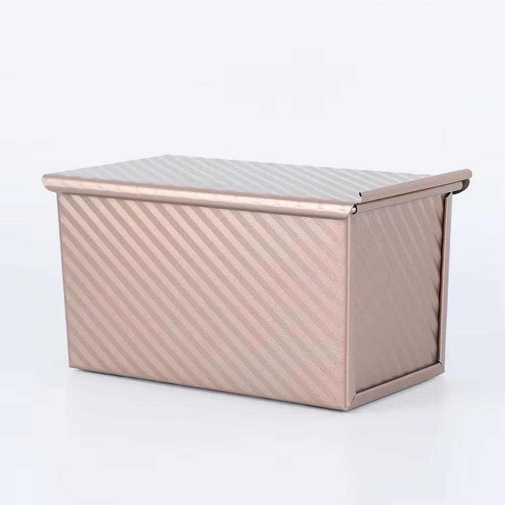 1Pcs Rectangle Loaf Pan with Lid Non Stick Bakeware for Baking Bread Carbon Steel Corrugated Toast Box with Lid Bread Mould