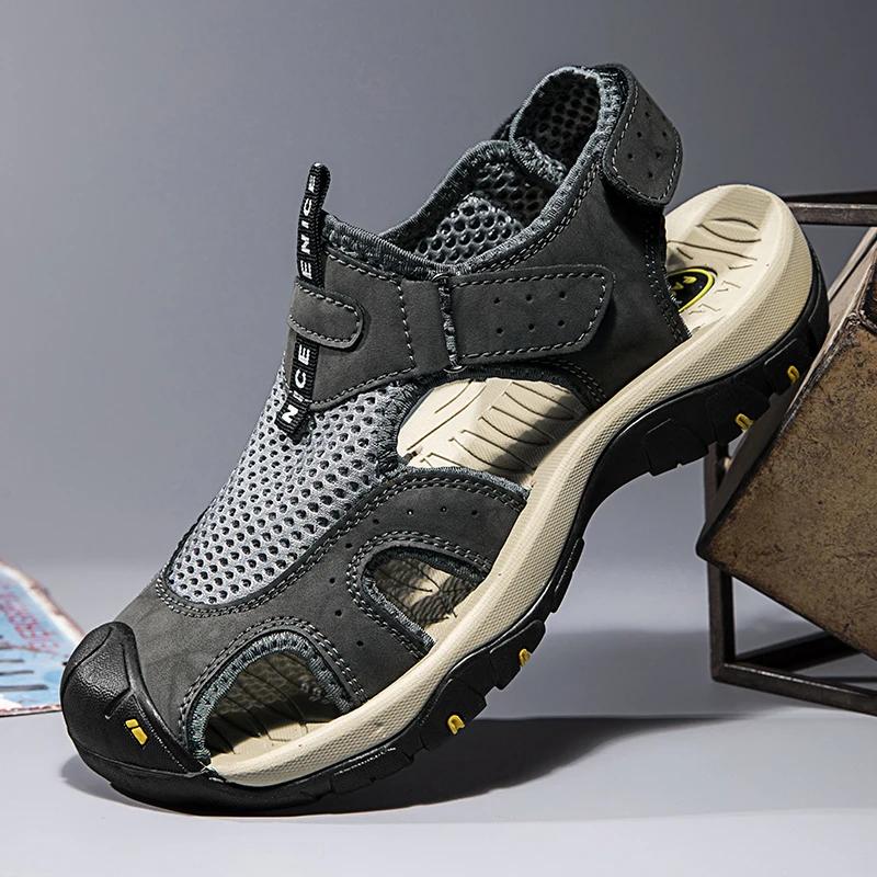 Fashion Breathable Men Walking Sandals Handmade Flats Casual Shoes All-match Men's Luxury Sandals Stylish Mens Hollow Out Loafers Hombre