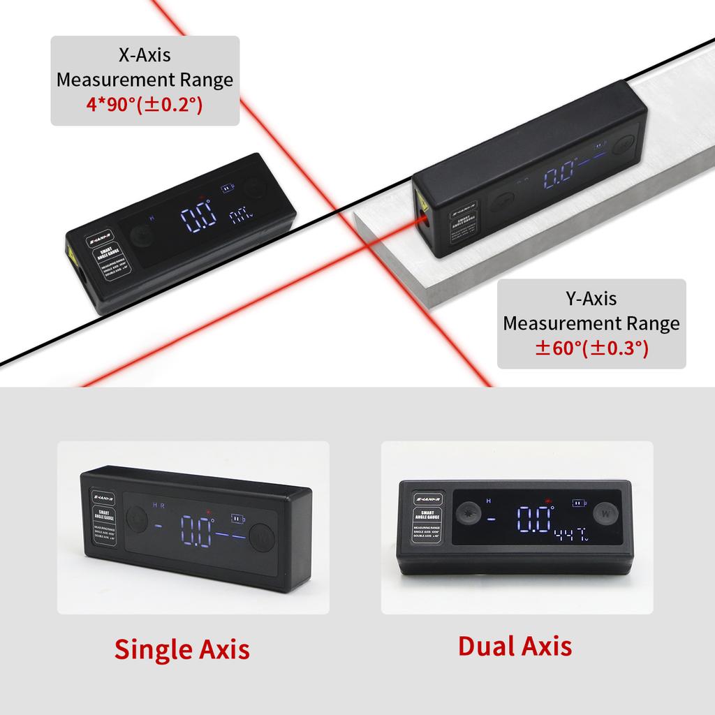 SHANHR Laser Level Angle Meter Instrument Measure Tool Protractor Digital Inclinometer Gauge Laser Range Finder Tool