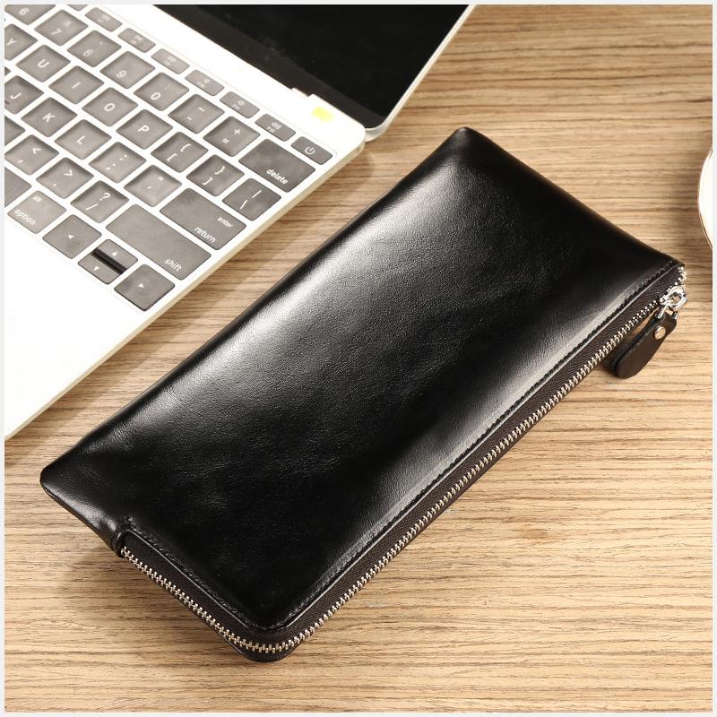 Hochwertige, modische Herren- und Damen-Handy-Geldbörse, Kartenhalter, Geldbörse, Reißverschluss, großes Fassungsvermögen, lange Clutch-Geldbörsen für Männer mit Handschlaufe