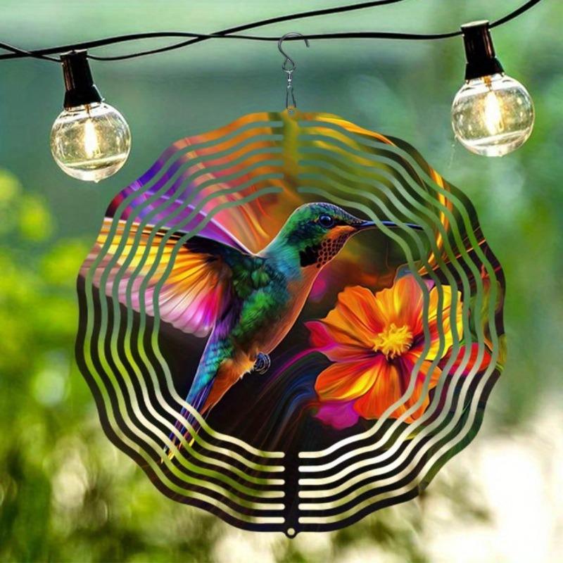 Reflective Steel Wind Spinner, Durable Outdoor Art for Patio Garden Decor