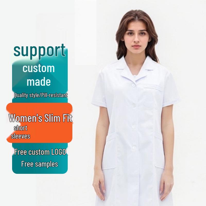 Unisex Custom Logo Long Sleeve Laboratory Coat