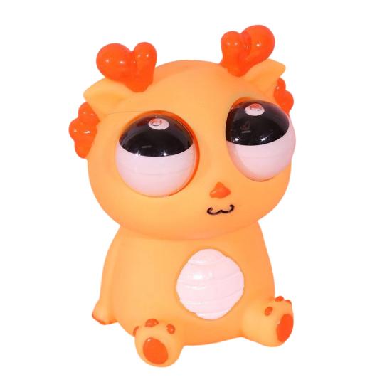 Popping Eye Dragon Squeeze Toy Relief Sitting Cartoon Anxiety Stress Dragon Pinch Sensory Toy Soft Stress оранжевый