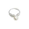 Square Sugar S925 Sterling Silver Zircon Pearl Ring - Light Luxury Index Finger Ring with Elegant Design