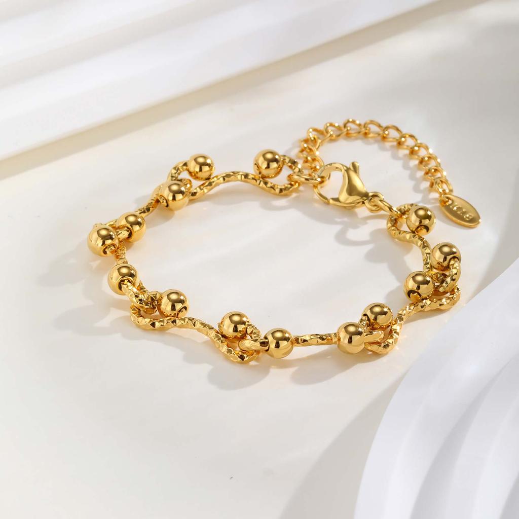Women's Chunky Handmade Chain Bracelet,Gold Color Stainless Steel Bracelets for Girls,Trendy Punk Jewelry Accessories Gift