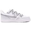 Nike Court Borough Low Leder Niedrig geschnittene Skateboard-Schuhe Damen Weiß Silber BQ5448-100(Team52-S-BOX)