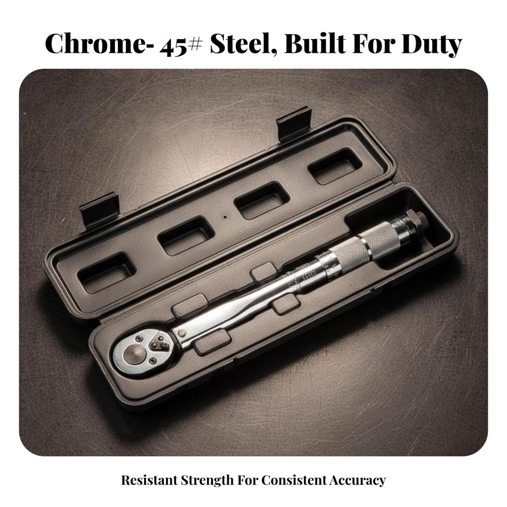 Adjustable Tightening Force Wrench Chrome-Finished With