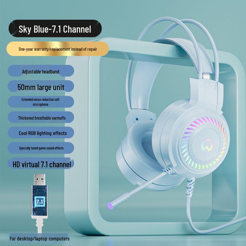 Wired USB Gaming Headset with Microphone for PC and Laptop