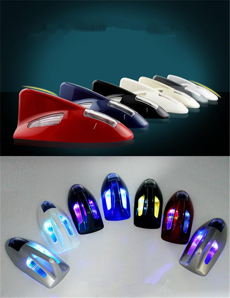Solar Power Shark Fin Anti-rear-end Warning Lamp LED Decoration Strobe Lamp Gray