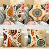 Bohemian Style Cushion Cover Natural Linen Organic Fabric Double-Sided Printing Breathable Perfect For Home Decor