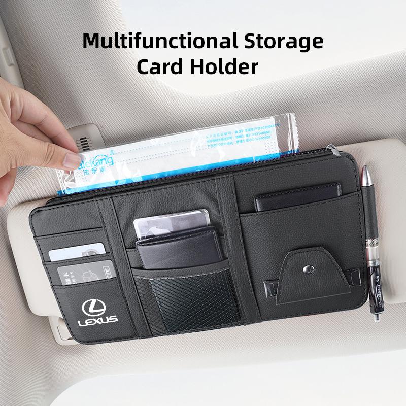 CKU5 Car Sun Visor Wallet Card Bag Sunglasses Holder For Lexus RX330 IS250 Ct200h ES300h RX350 IS300h NX300h Car Interior Accessories