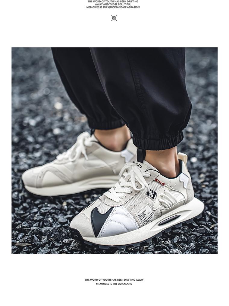 Agan Men's Height-Boosting Winter Waffle Dad Sneakers - Casual, Thick-Soled Running Shoes for Teens