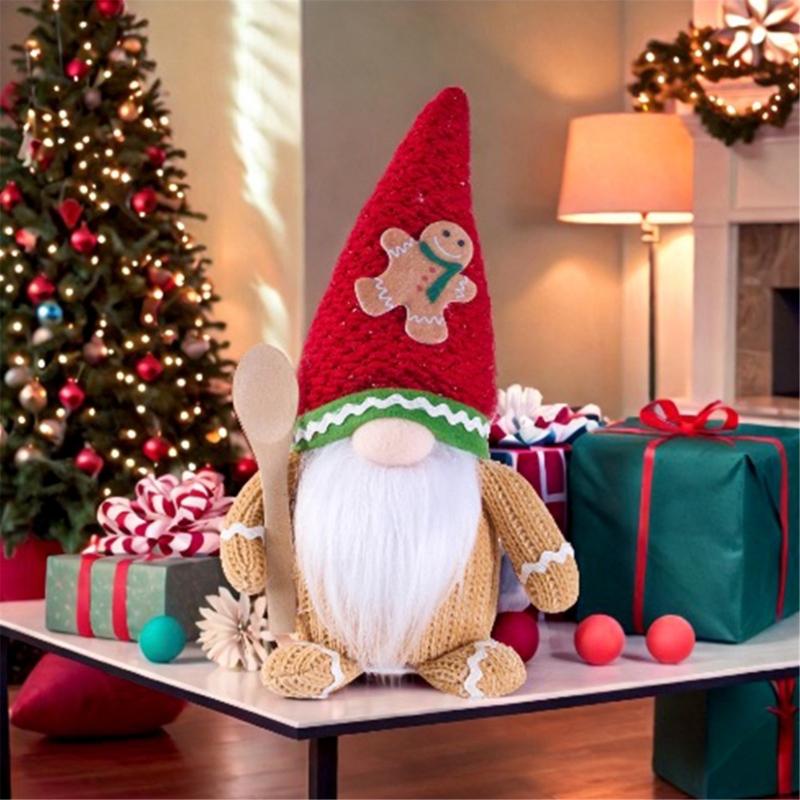 Large Nosed Gnomes Figure Face Less Dolls Ornaments, Soft Fabric Christmas Decoration