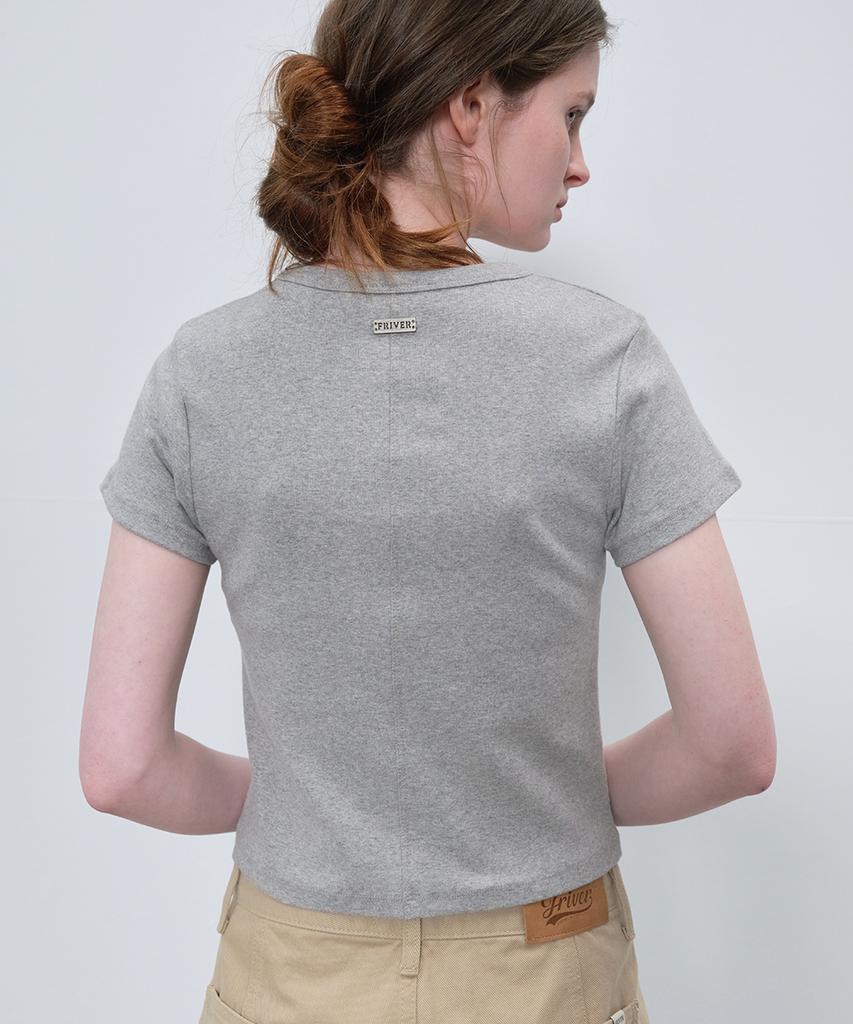 Peulibeo07 Bottle Cotton Crop T-Shirt_Gray