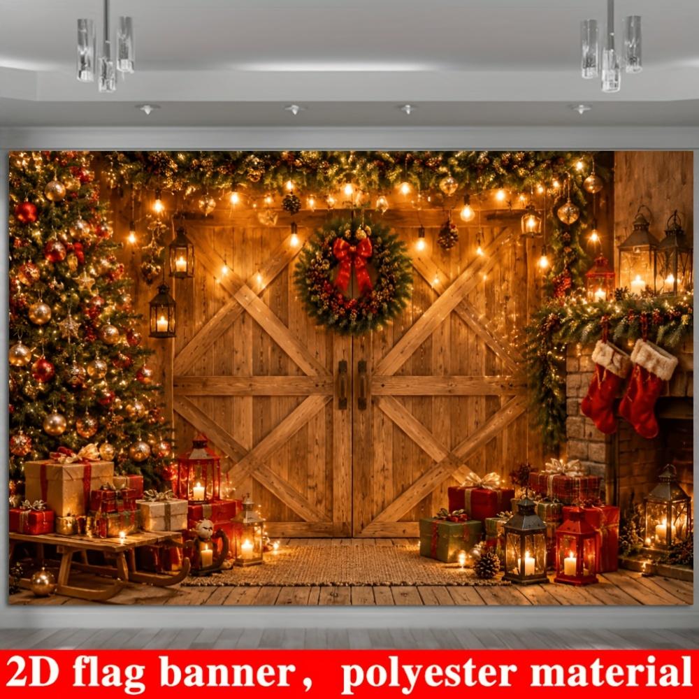 1Pcs Cozy Christmas Featuring Decoration Background Winter Backdrop Decorations For Photo Studio Photo Booth Christams Party