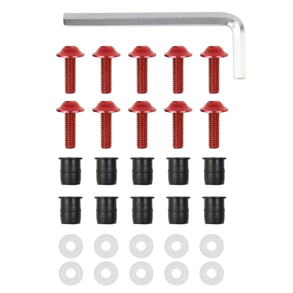 10 STÜCKE M5x16mm Motorrad Windschutzscheibe Schrauben Muttern Befestigungselemente Für Honda Suzuki Yamaha Kawasaki