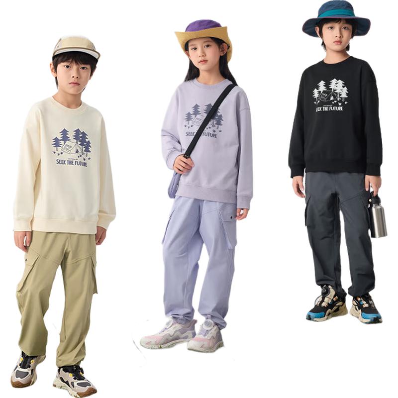 Balabala Kids  Unisex Long Sleeve Round Neck Sweatshirt 90