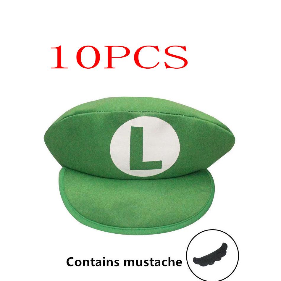 **Super Marios Bros Luigi Cartoon Cosplay Hat Classic Toys Anime Figure Halloween Funny Clothes Unisex Adult Cap Party Gift