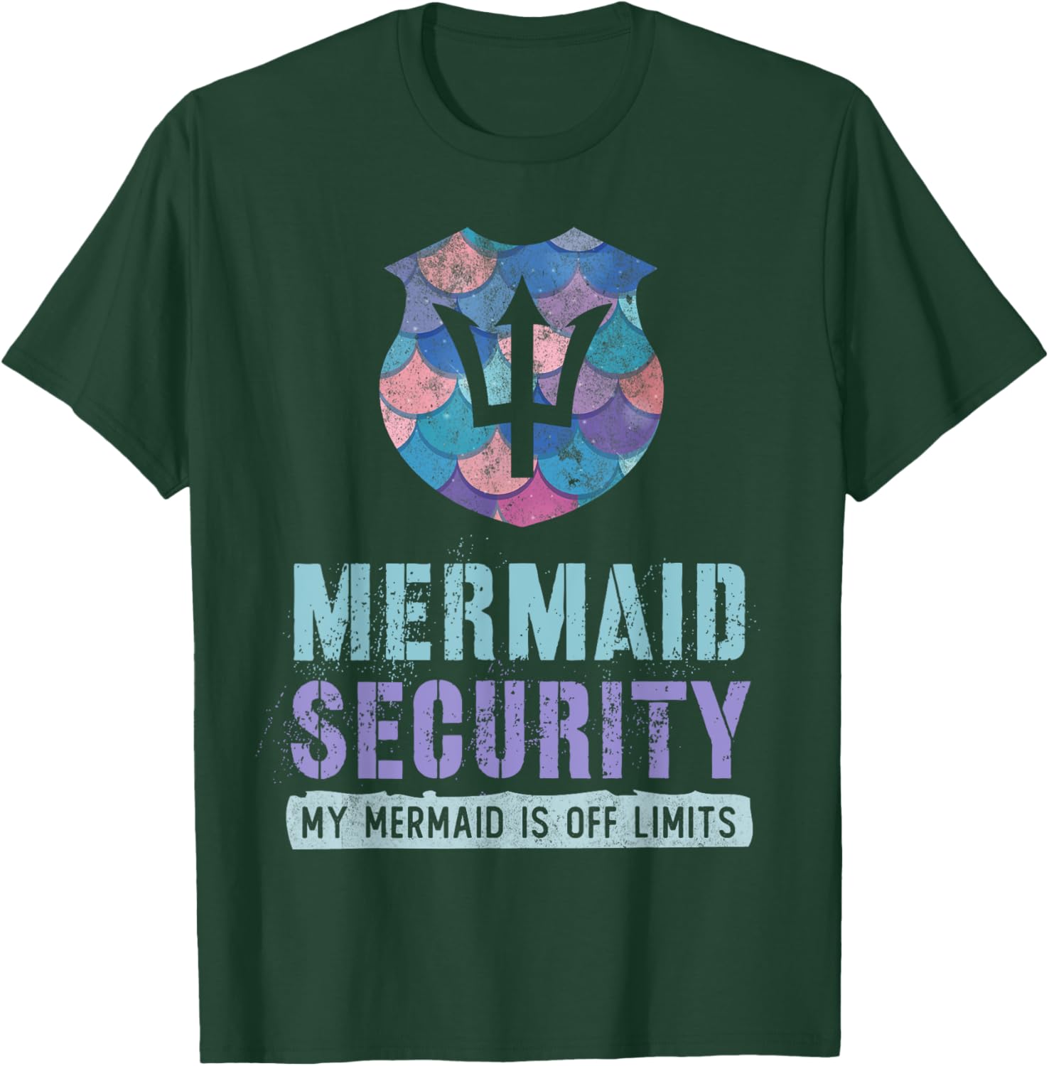 Vintage MERMAID SECURITY Don t Mess My Merdad Mermom Merbro T-Shirt S