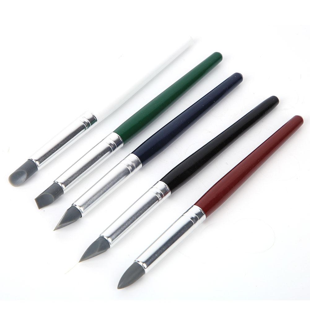 5Pcs Clay Shaper Pen Silicone Soft Head DIY Sculpture Pottery Carving Painting Tool