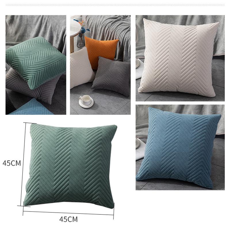 Quilted Velvet Pillowcase Throw Pillow Covers Home Decor Simple Sofa Cushion Cover Decor