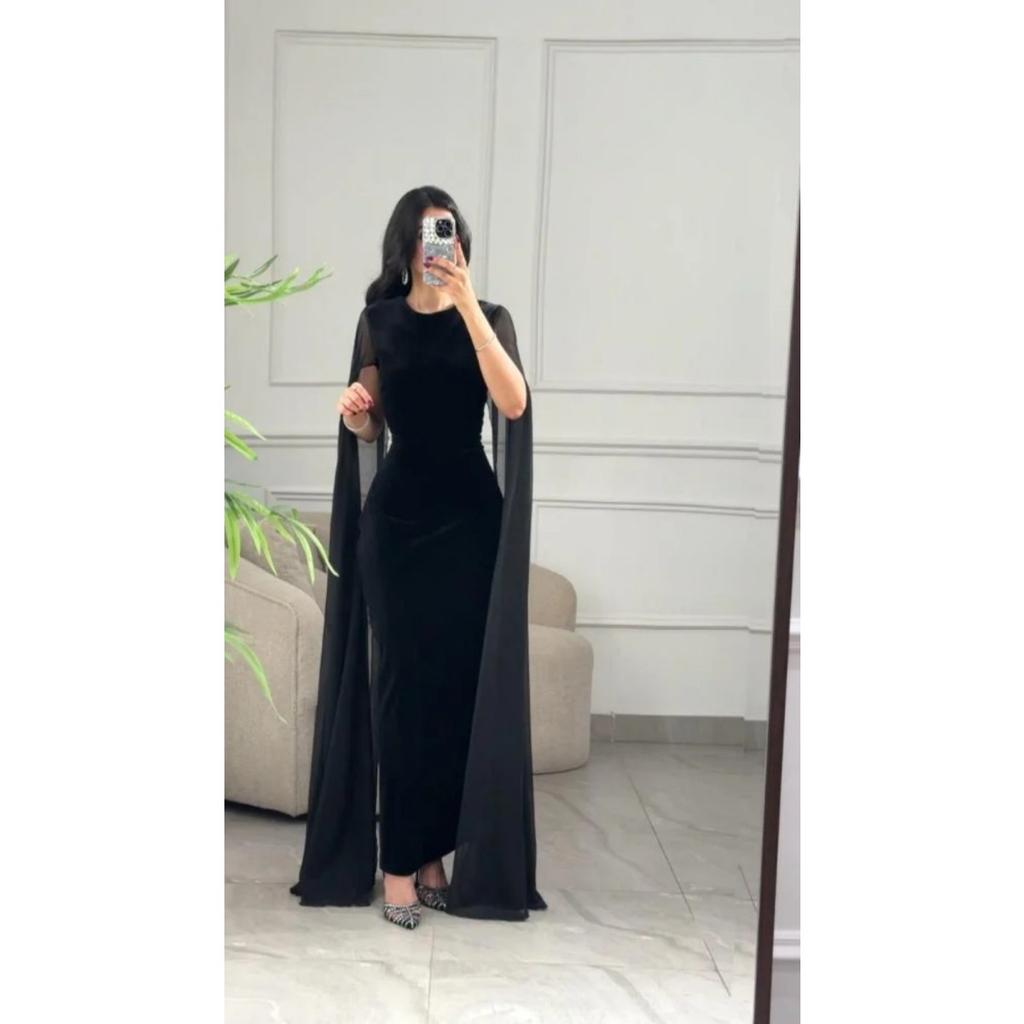 Robe de soirée Velours Bodycon Manches Cache-cœur Automne Hiver Nouvelle Collection Pour Femmes, Style Européen Américain Robe de Soirée Formelle de Fête Pour Crossborder