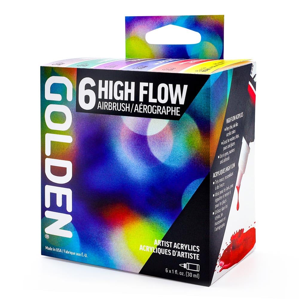 Golden Acrylic High Flow 949 30ml Airbrush 6 Color Set 13120949
