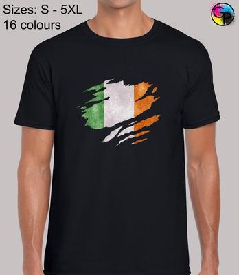 Irland Flagge Schrägstrich Neuheit Irischer Spaß Normale Passform T-Shirt Top T-Shirt Tee für Männer