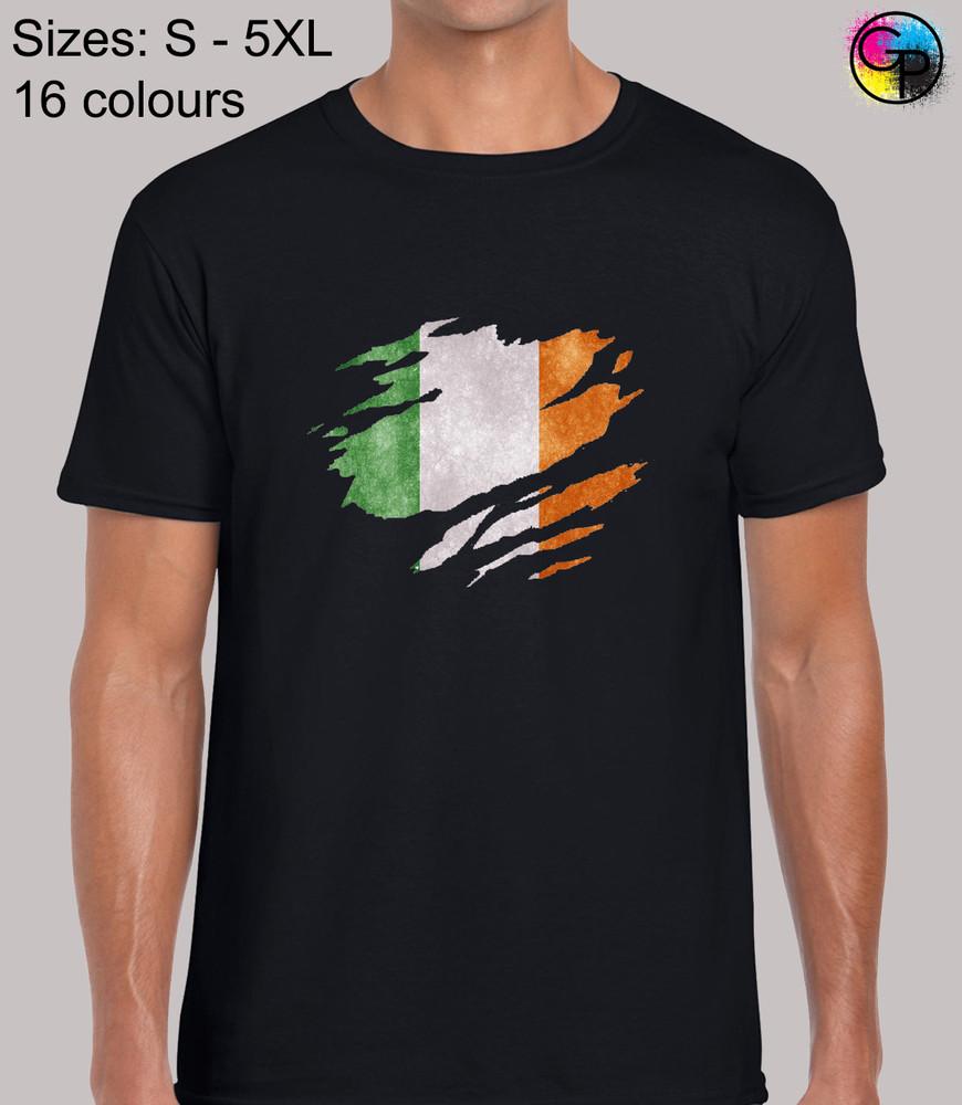 

Ireland Flag Slash Novelty Irish Fun Regular Fit T-Shirt Top TShirt Tee for Men 4XL