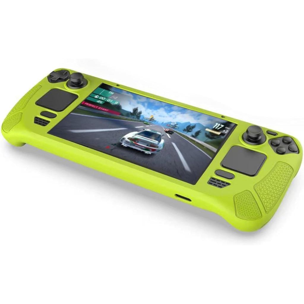 Protective Case for Steam Deck, Silicone Cover Skin Shell with Kickstand for Game Console Accessories, Shock Absorption and Scratch Resistant Design