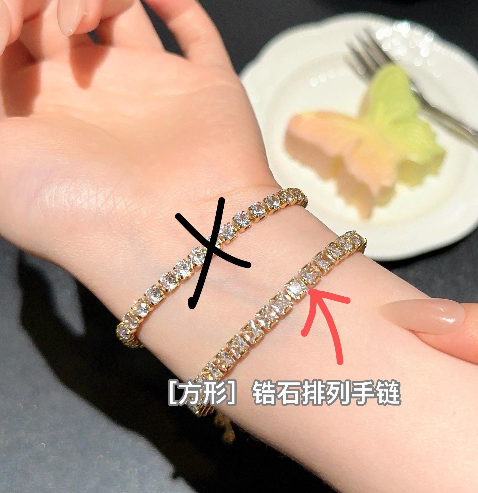 

Light Luxury Jewelry, Full Diamond T-Square Arrangement Gemstone Cuban Bracelet, Gilt Stacked Dream, Small Row Diamond Bracelet Bracelet Bracelet